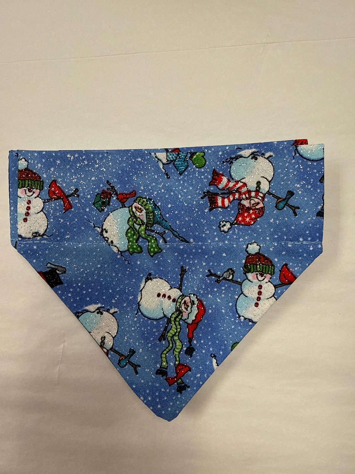 Blue Snowmen dog bandana