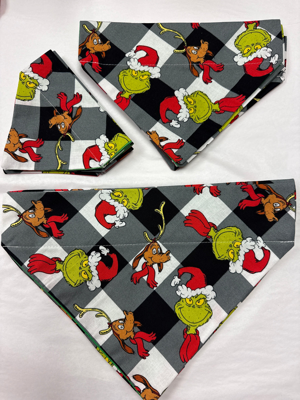 Green grinch dog bandana