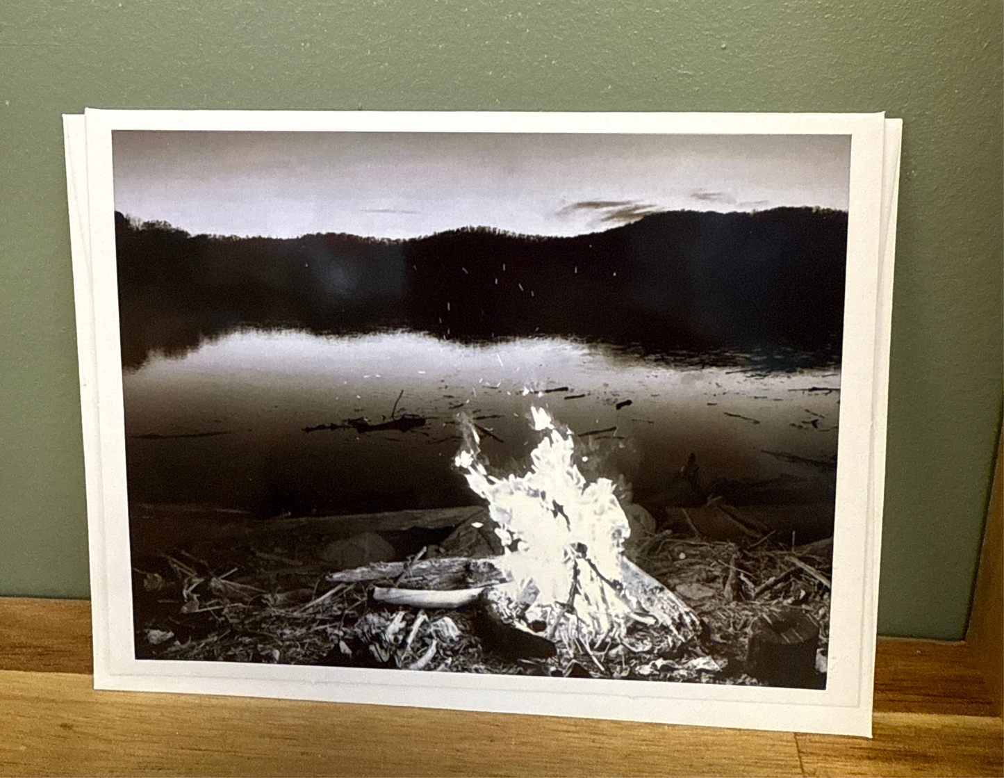 Norris Lake Fire pit black and white
