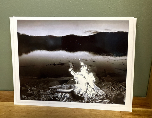 Norris Lake Fire pit black and white