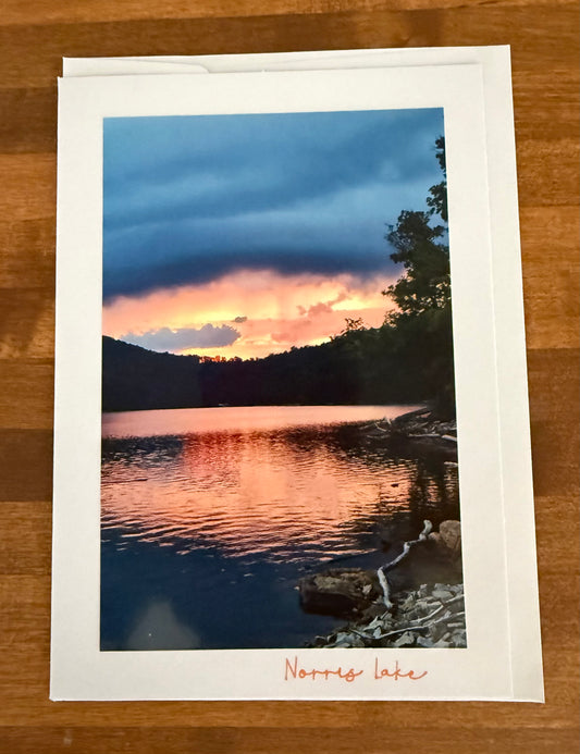 Norris Lake reflection photo card