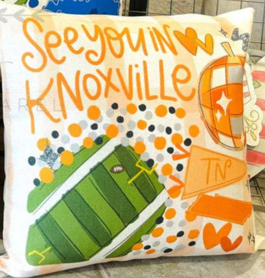 Knoxville Vols “See You In…”Custom School Pillow- Doodles By Rebekah