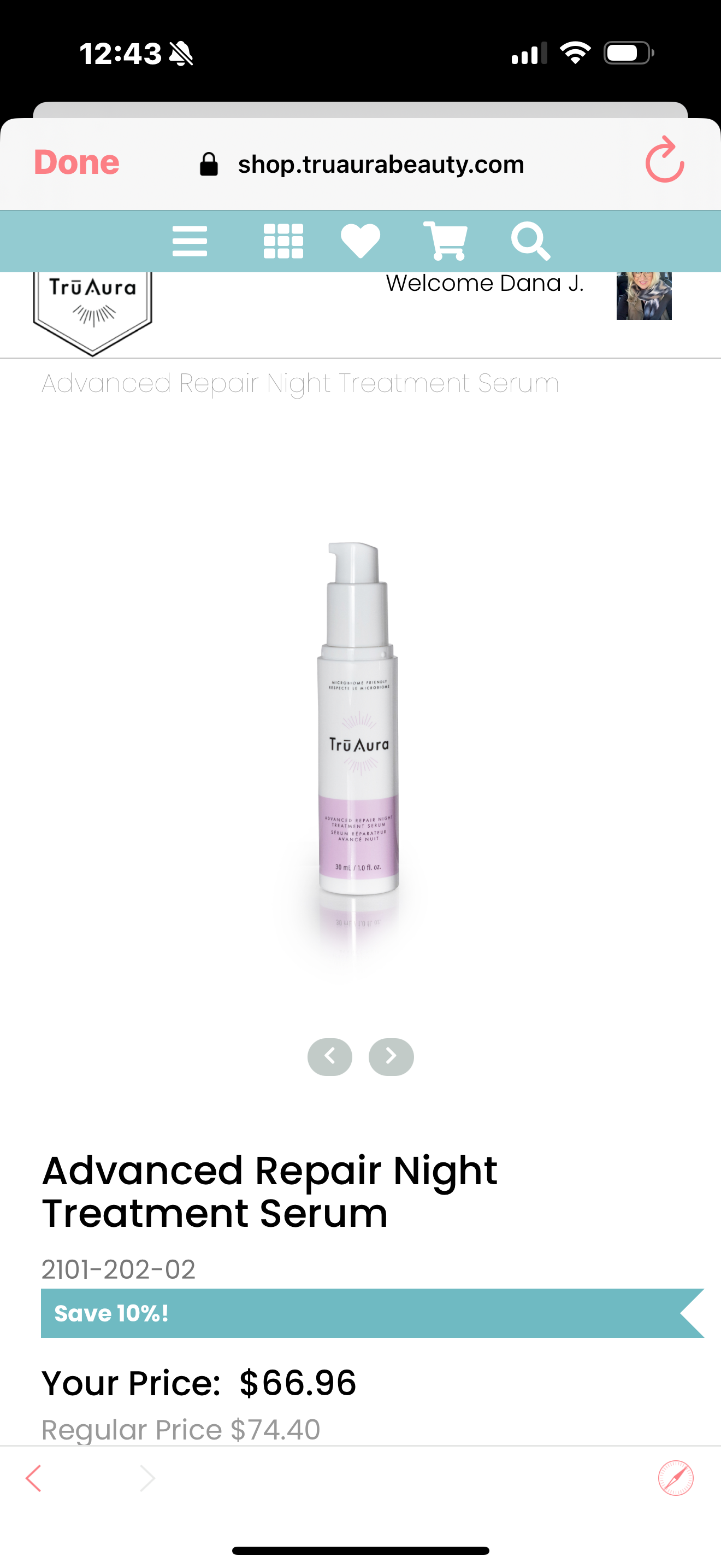 Truaura Advanced Repair Night Serum