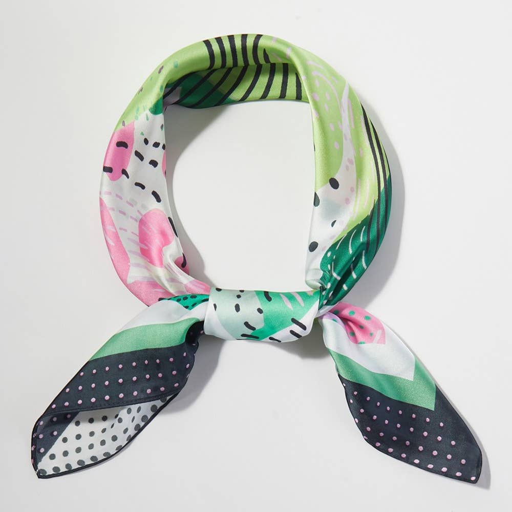 Sensibling Corp. - Abstract Collage Print Square Bandana Scarf