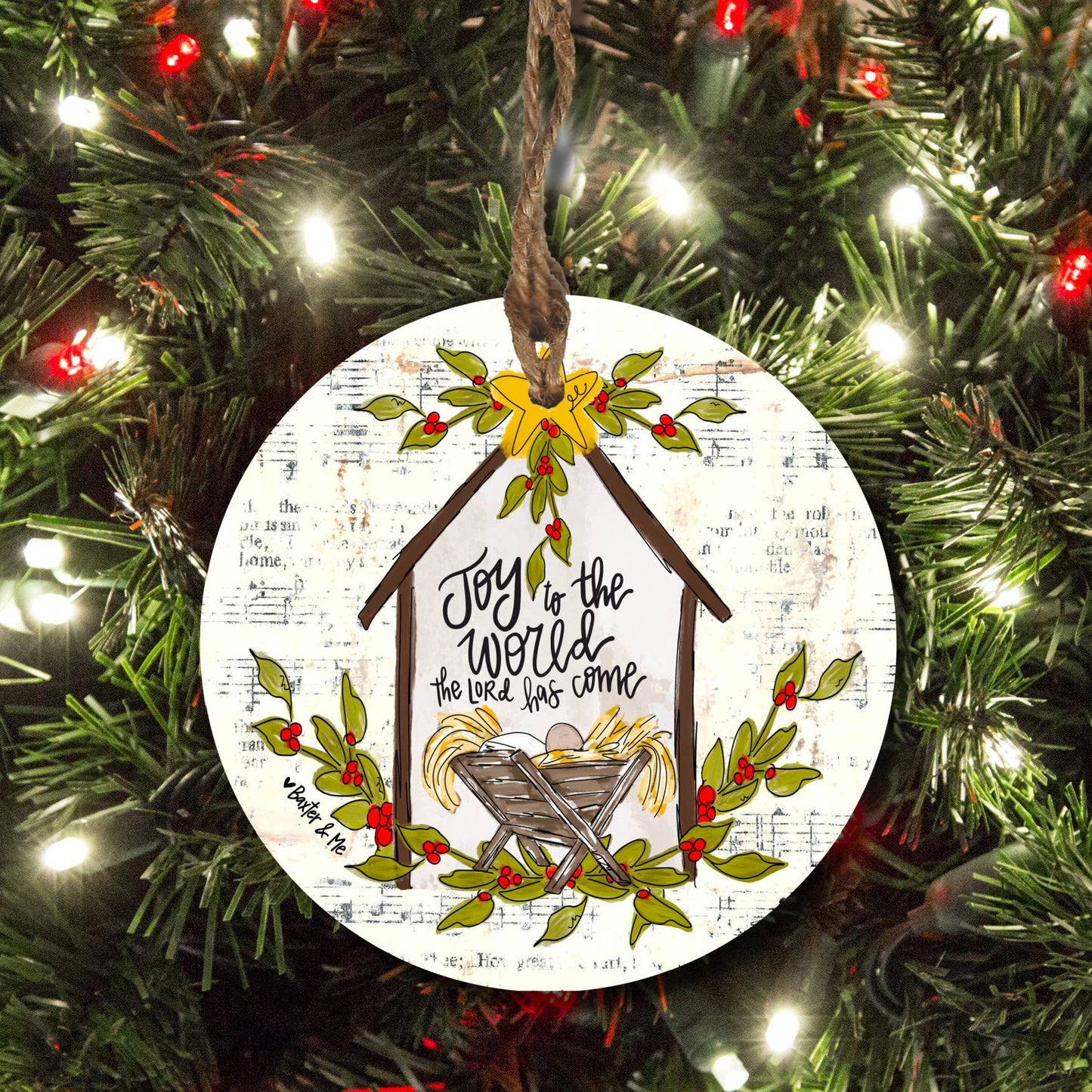 Baxter & Me - Joy to the World Star Manger Ornament