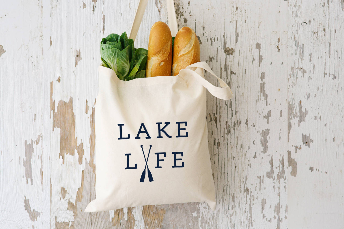 Perfect Day Print Co - Lake Life Beach Bag - Basic Flat Tote Bag - Finger Lakes Bag