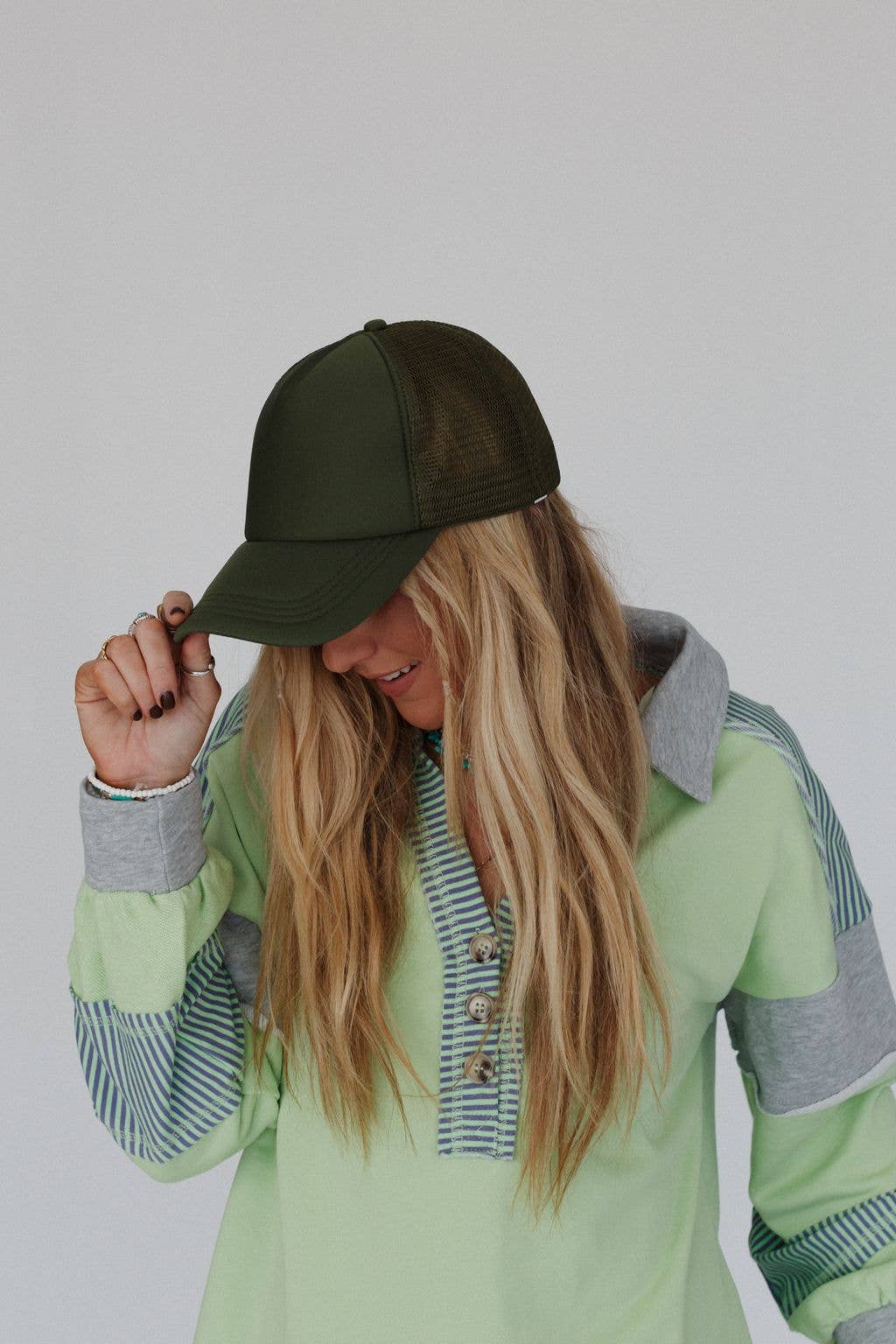 Three Bird Nest - Desert Drift Trucker Hat - Olive