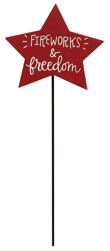 The Hearthside Collection - Patriotic Star Plant Stake, 3 Assorted