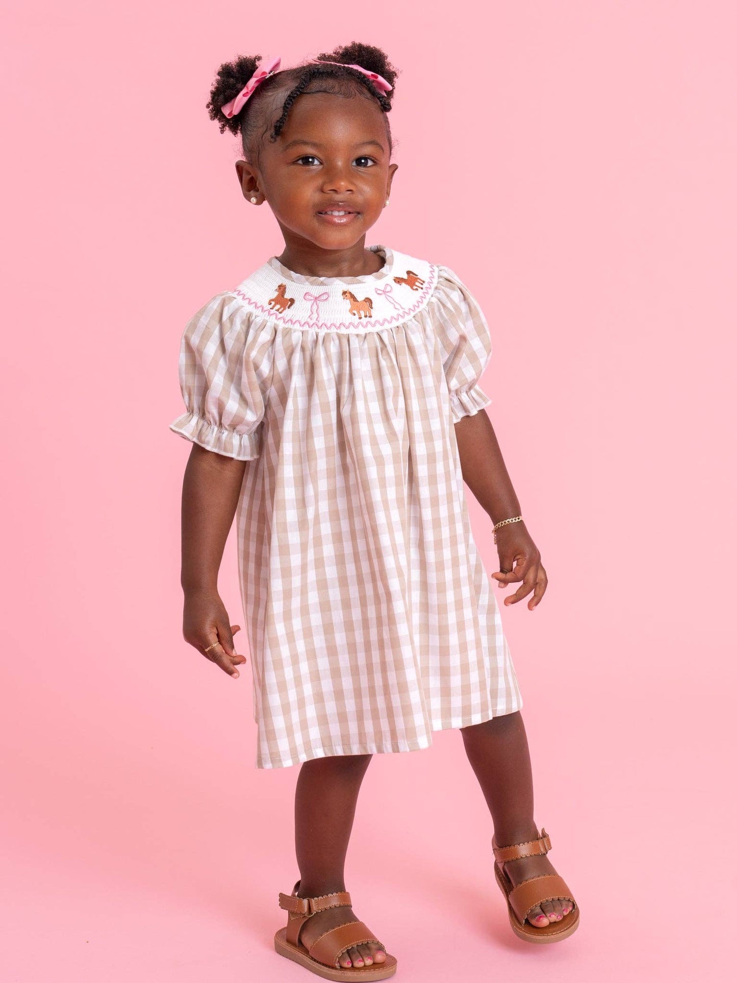 Marie Nicole Clothing - Little Pony Meadow Smocked Dress