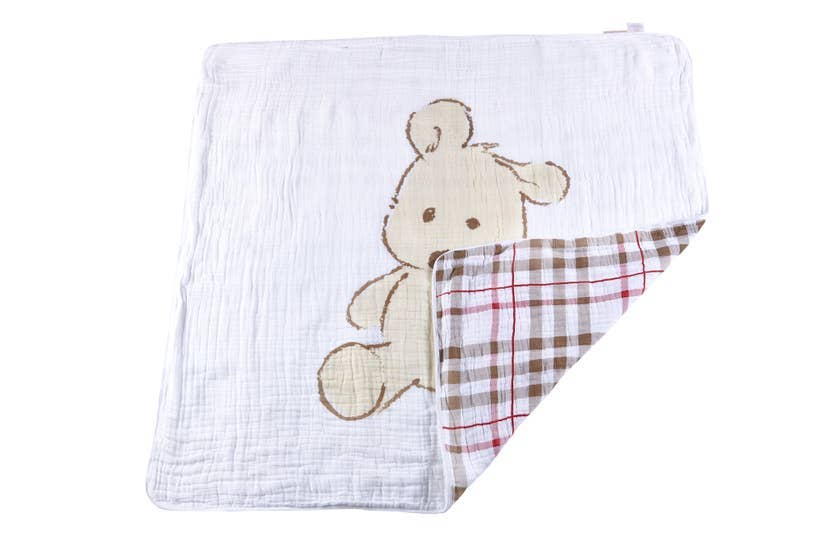 Newcastle Classics - Teddy Bear and Plaid Newcastle Blanket