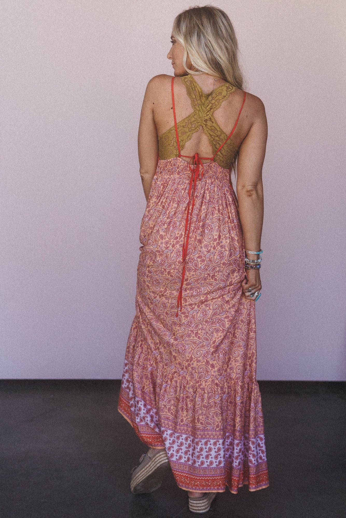 Three Bird Nest - Forever Wild Maxi Dress - Orange Floral