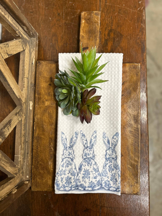 Southern Cotton Mill - Blue Chinoiserie Triple Bunny Towel