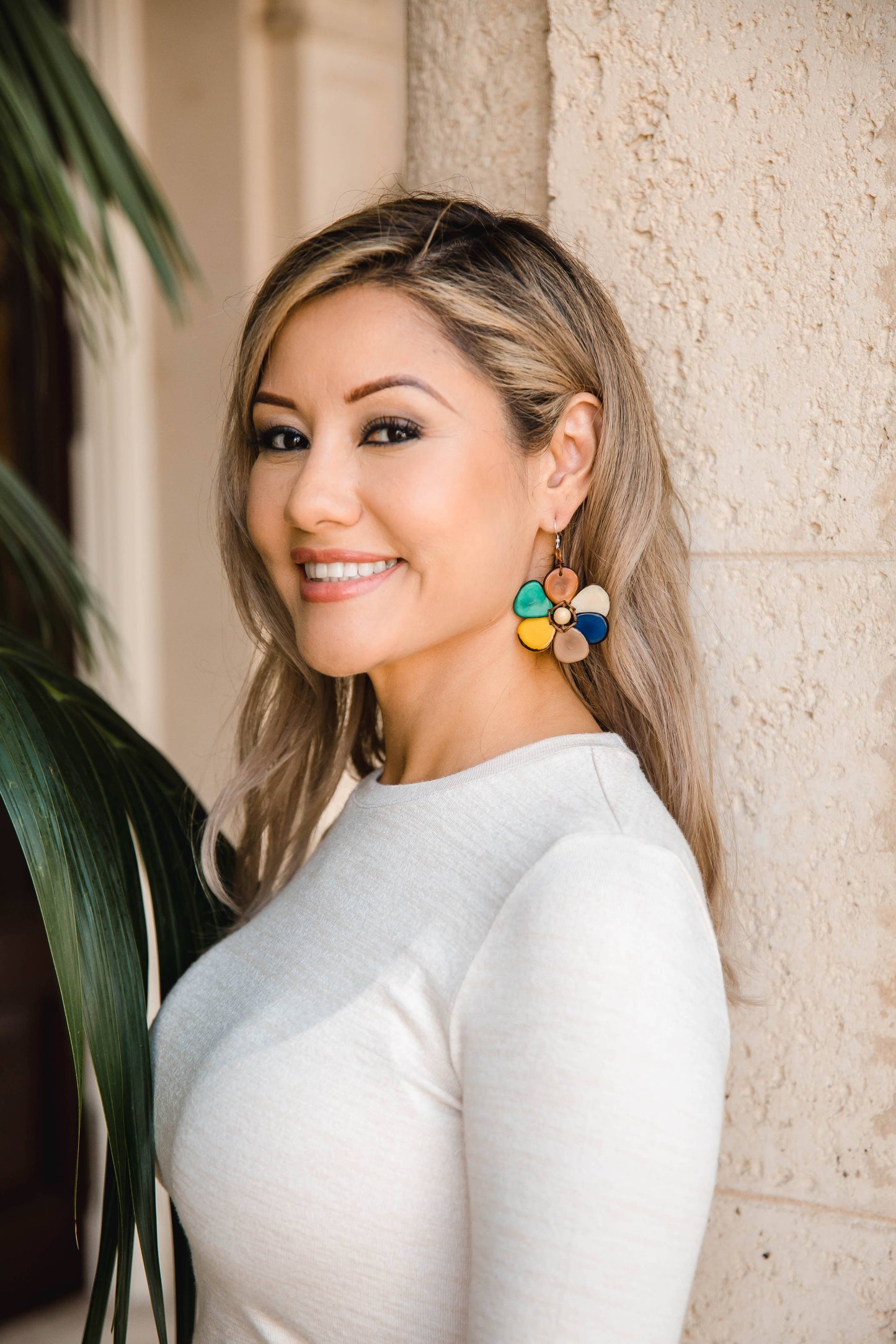 Organic Tagua Jewelry - Rosalia Earrings