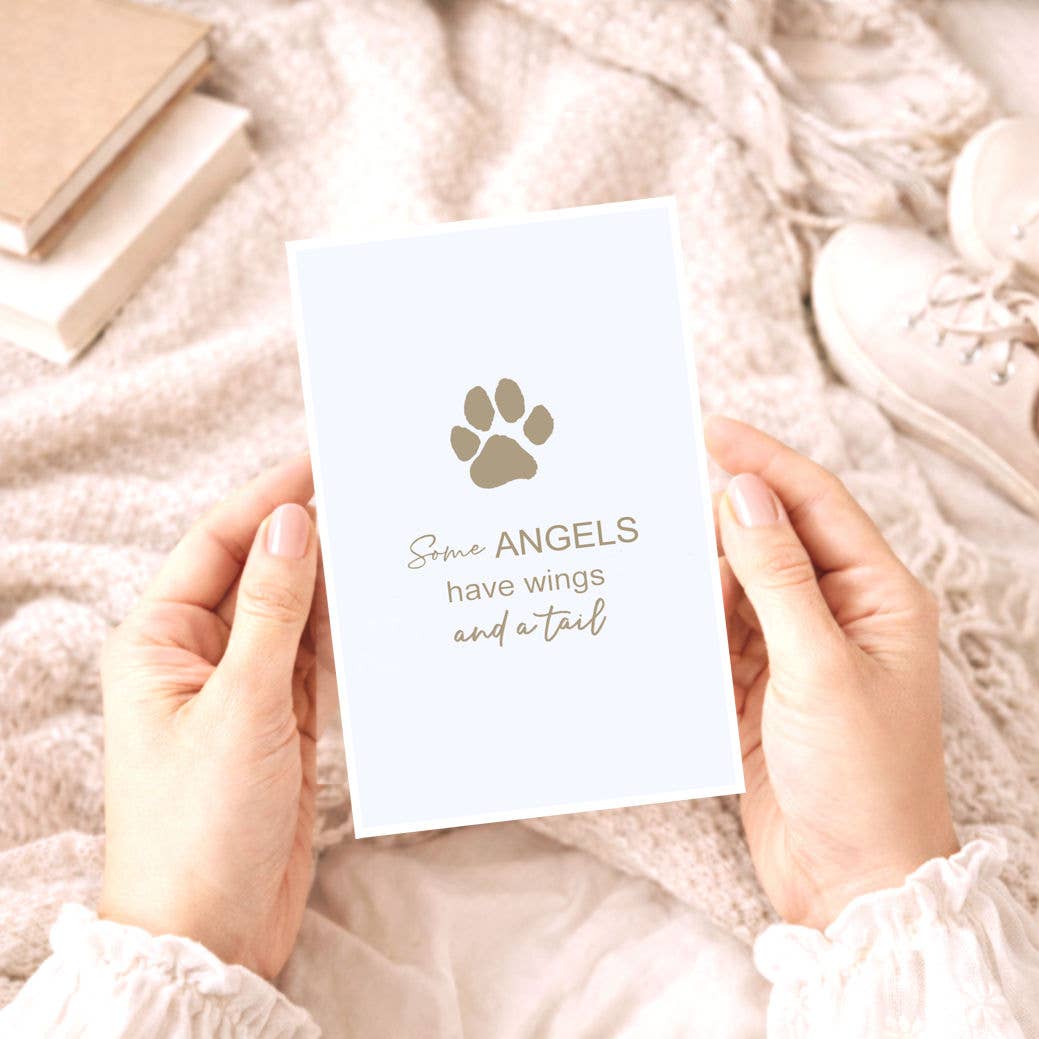 Bellflower Girl - Pet Sympathy - Angels Have Wings & a Tail | Dog Loss Card