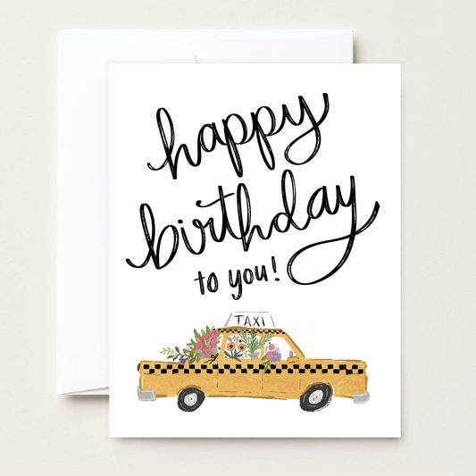 Makerie Day - Floral Taxi  - Birthday Greeting Card