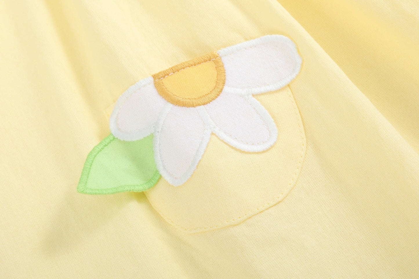 Lil Cactus - Yellow Daisy Pocketed Smocked Bishop Dress