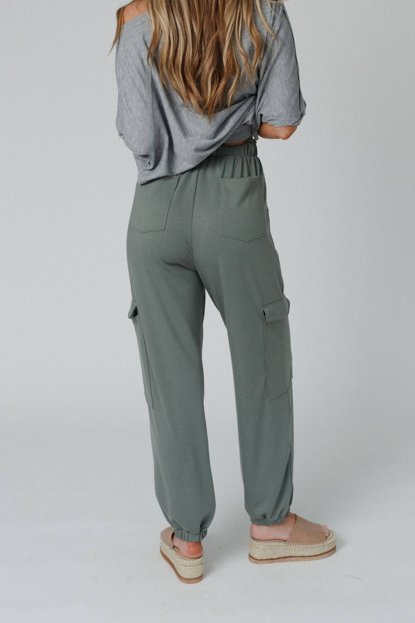 Pants-Three Bird Nest - Easy Mornings Cinched Pants - Light Olive