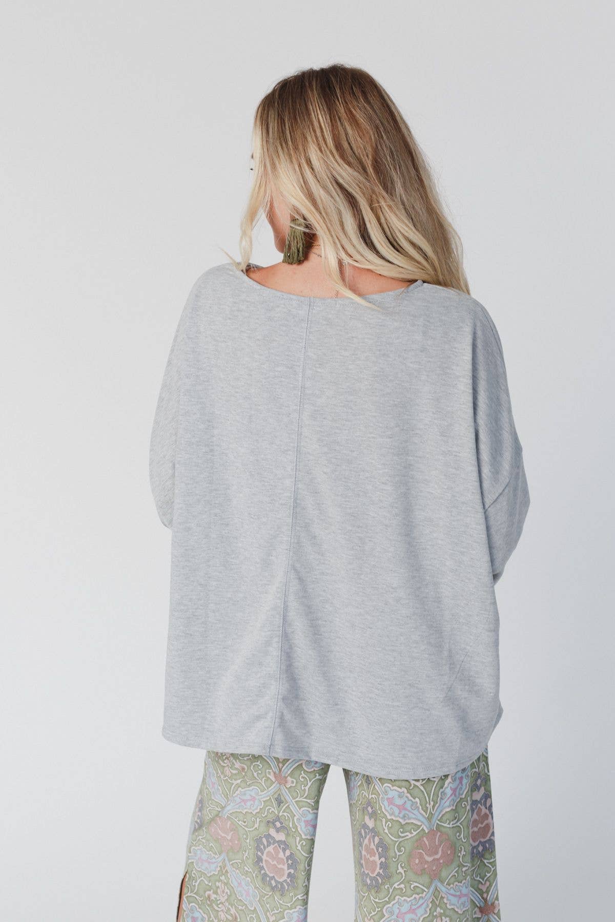 Three Bird Nest - Cozy Cool Oversized Tee - Heather Gray