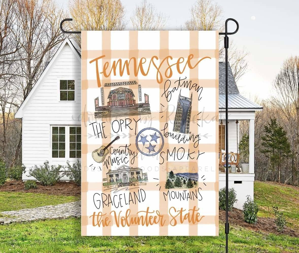 Doodles By Rebekah - Tennessee Around the Town Garden Flag