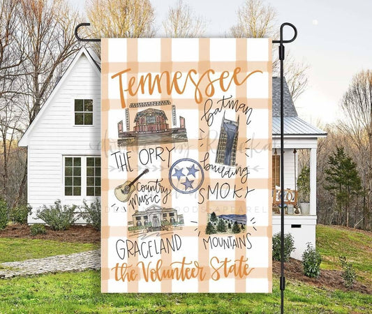Doodles By Rebekah - Tennessee Around the Town Garden Flag