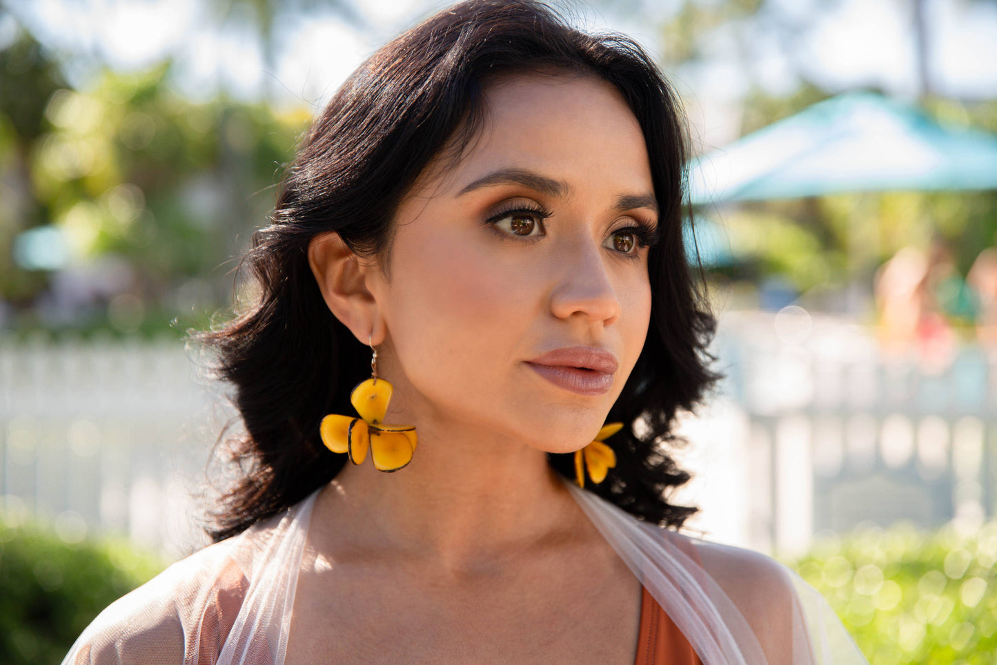 Organic Tagua Jewelry - Florence Earrings