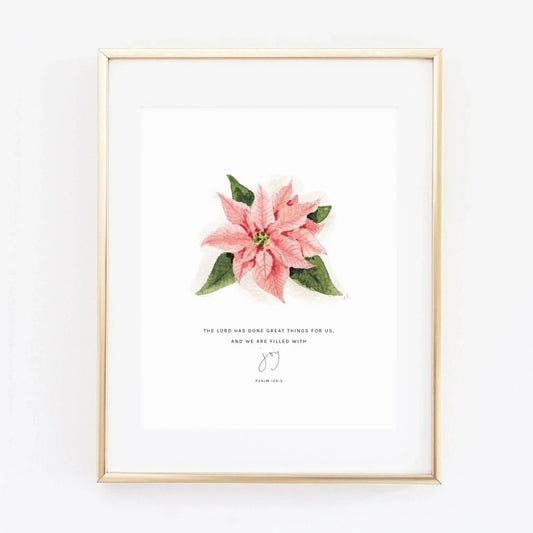 emily lex studio - Psalm 126:3 poinsettia scripture print