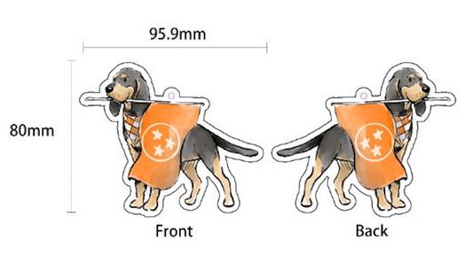 Barrel Down South - Bluetick Coonhound Dog Carrying Flag Tennessee Air Freshener