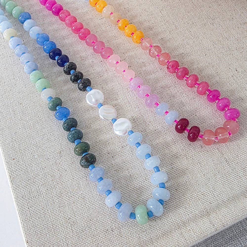 Pretty Simple - Ombre Semi-Precious Beaded Necklace - WATERPROOF