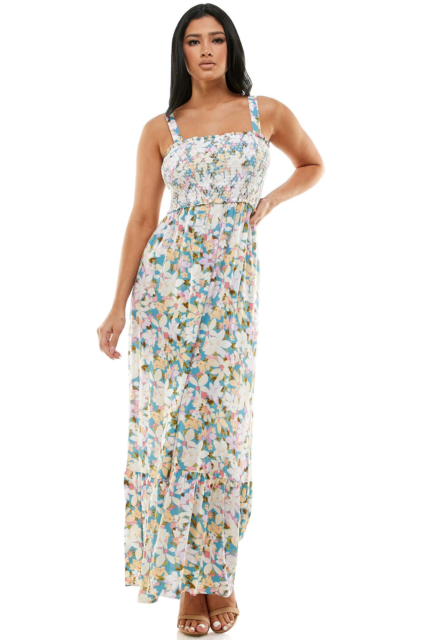 Winslow Collection - MEADOW BLOOM SLEEVELESS FLORAL MAXI DRESS