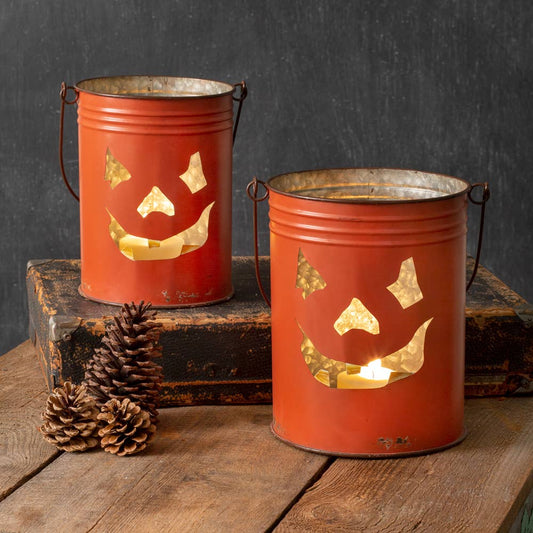 CTW Home Collection - Set of Two Jack-O'-Lantern Buckets