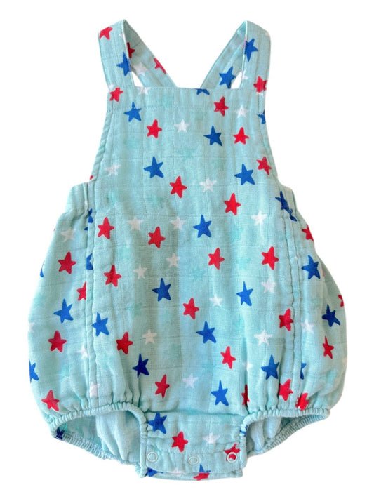 SIIX Collection - Splendid Stars Blue / Muslin Retro Sunsuit