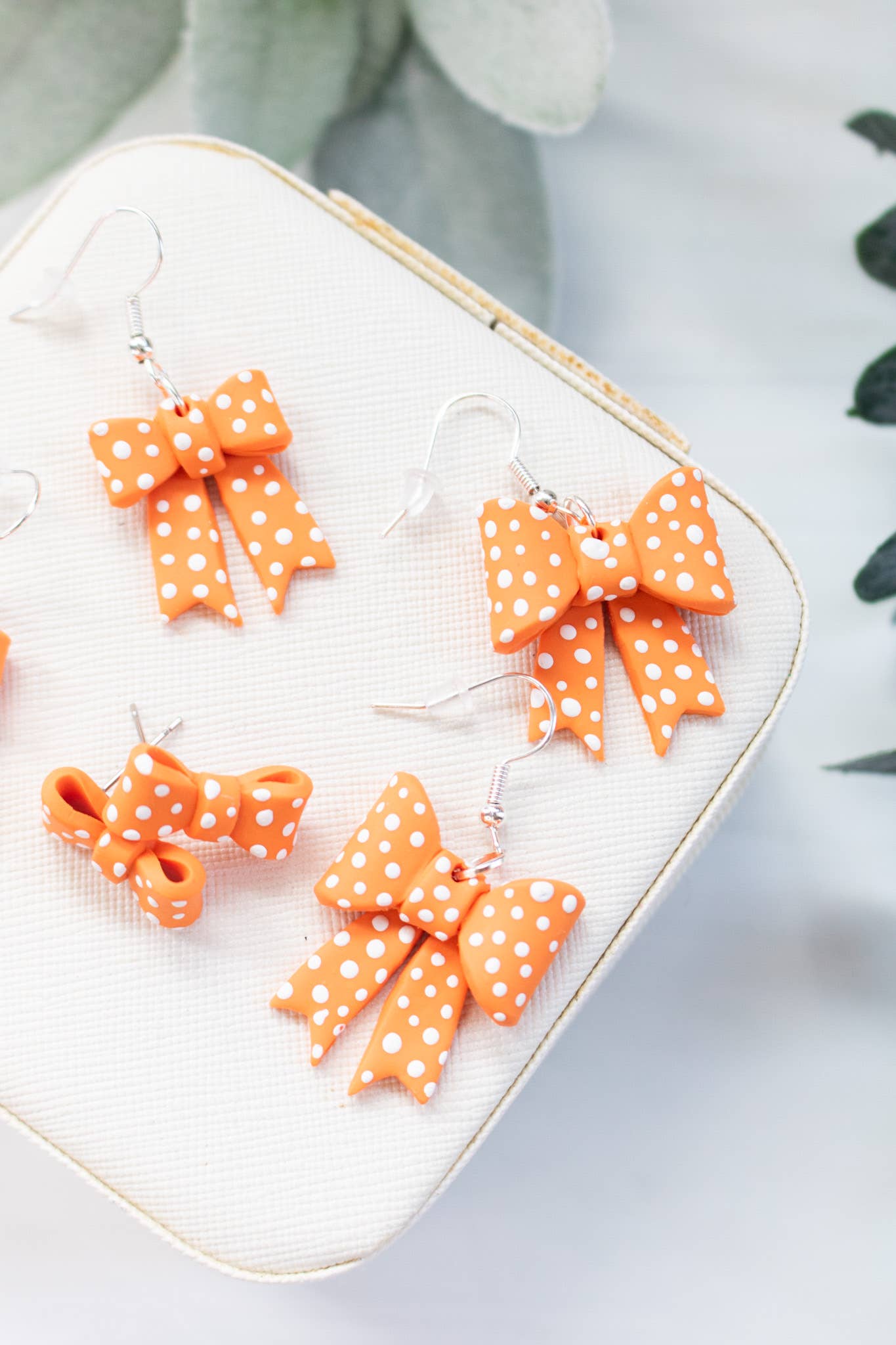 EJ Clay Co - TN Vols Orange & White Polka Dot Bows