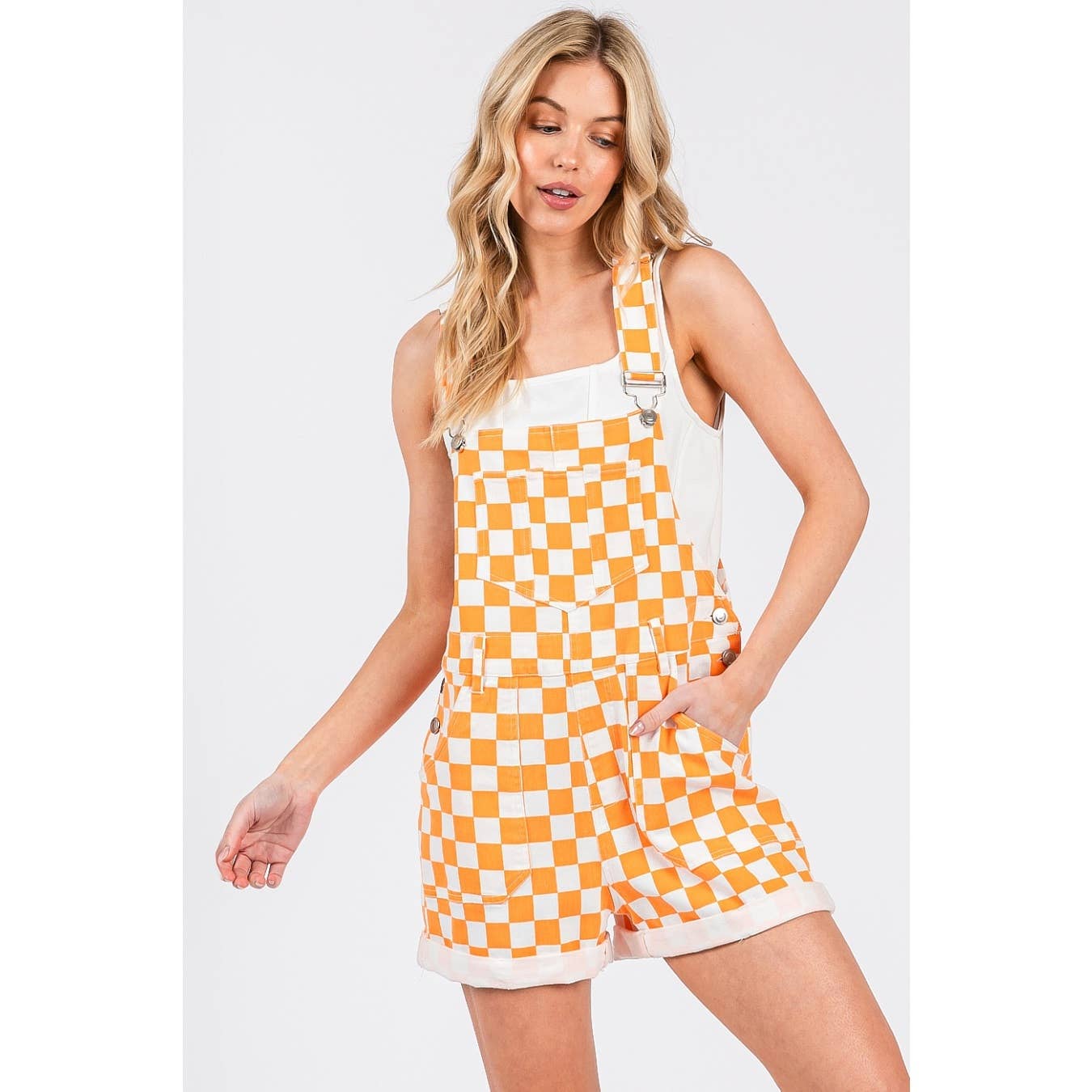 mittoshop - GAME DAY CHECKERED ROMPER BIB OVERALLS