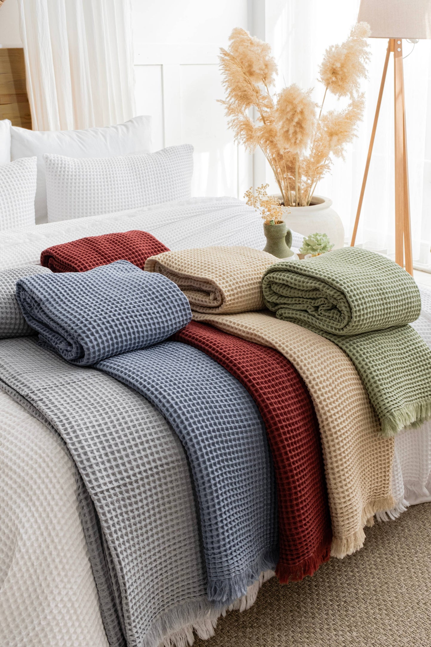 Naturloom - GOTS Certified Organic Cotton Waffle Blanket, Turkish Cotton Bedspread