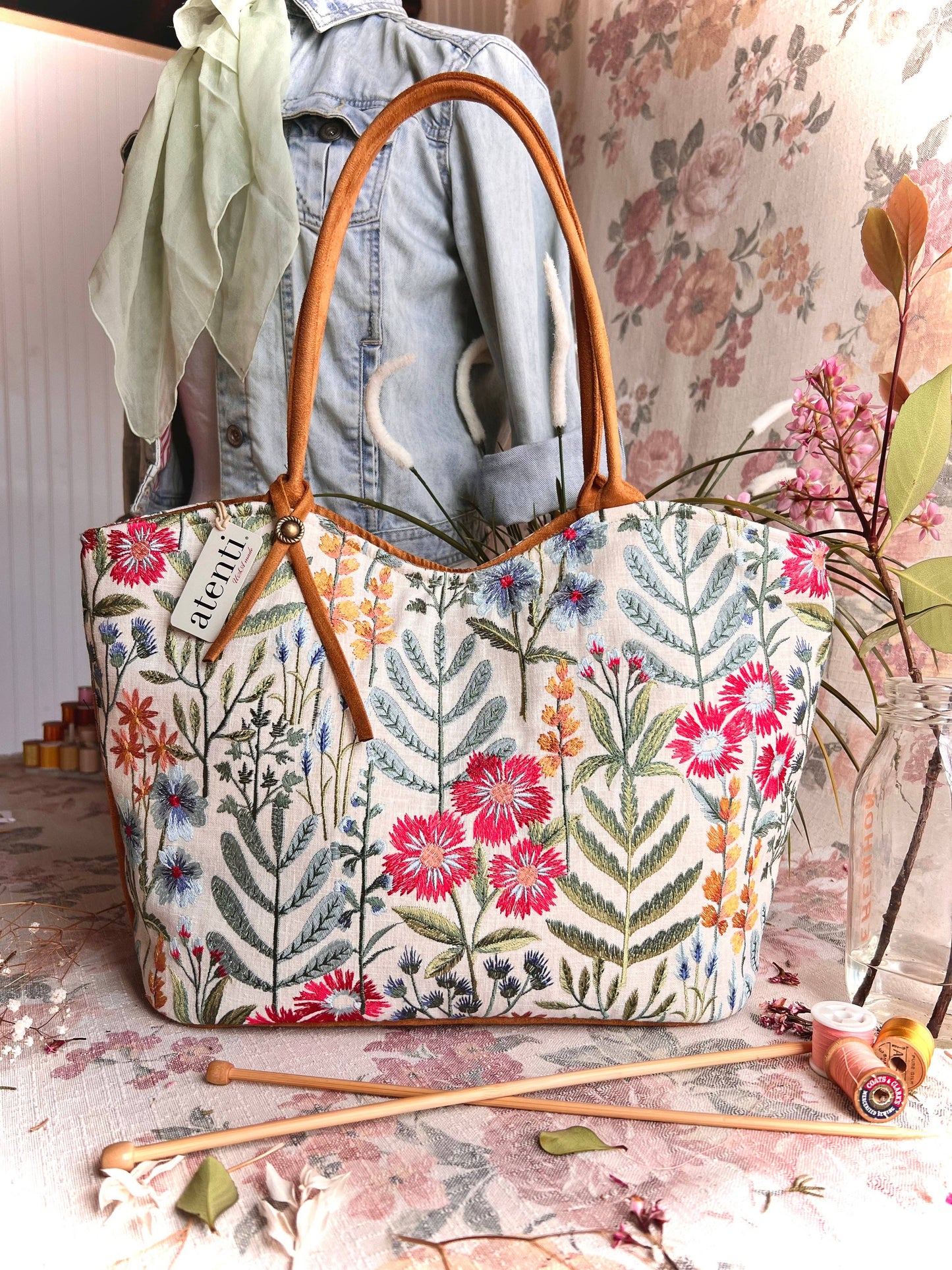 Atenti - Wildflower Lolita: USA Made, Handbag with Matching Pouch