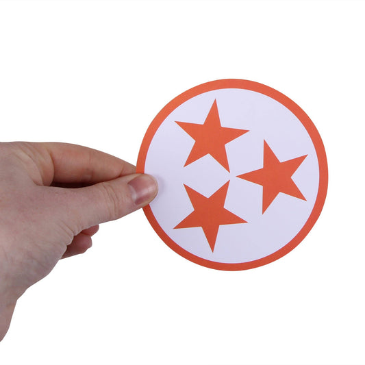 Barrel Down South - White and Orange Tri Star Sticker