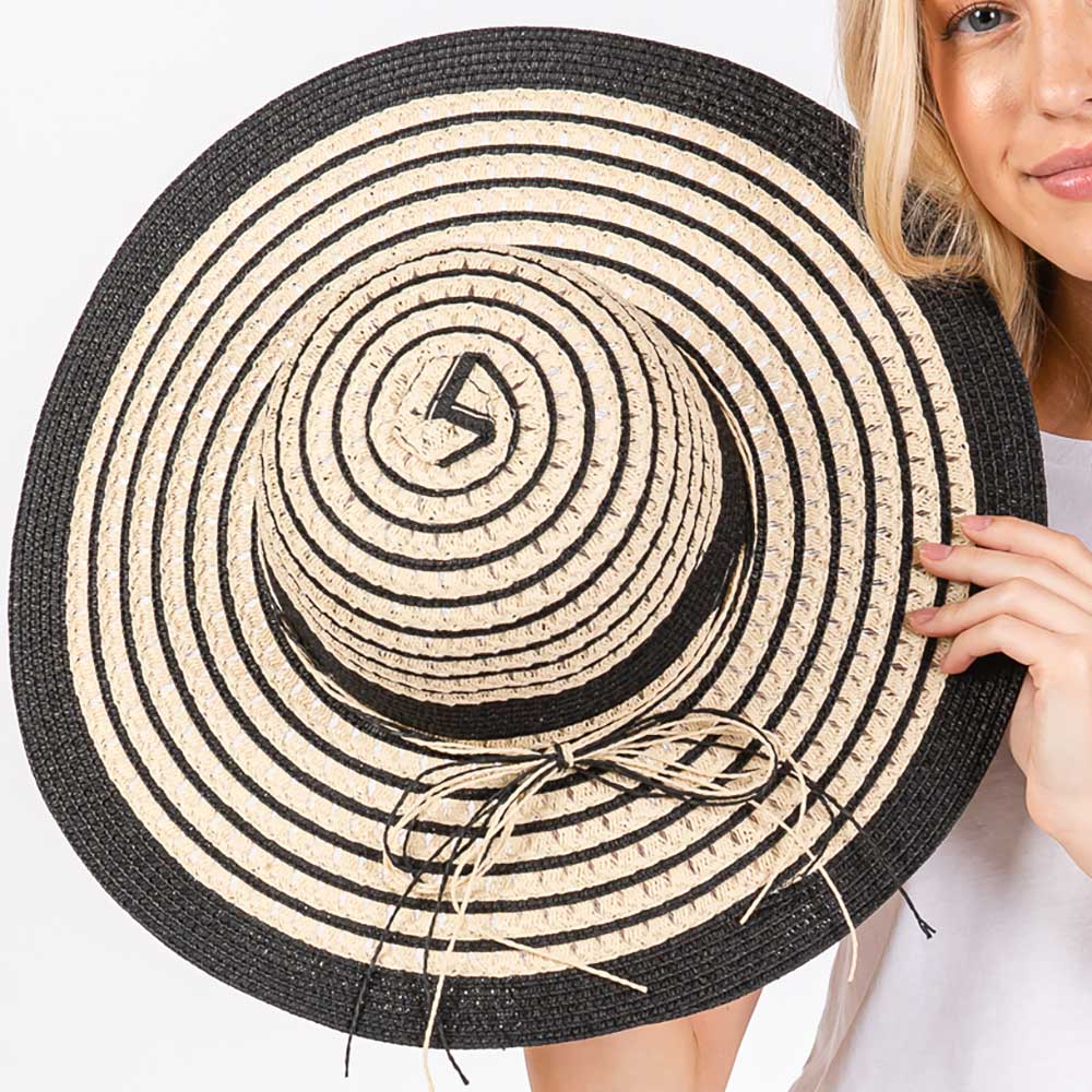 Sensibling Corp. - Striped Pattern Wide Brim Floppy Sun Hat