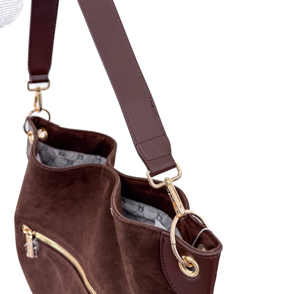 Pretty Simple - Rosalie Rivet Suede Hobo Bag