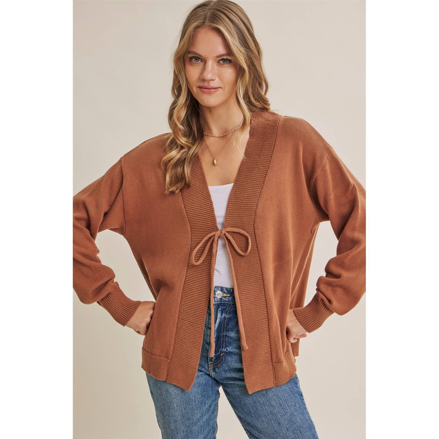 in february - SLOW GETAWAY SOFT COTTON VERSATILE SLOUCHY SWEATER CARDIGAN
