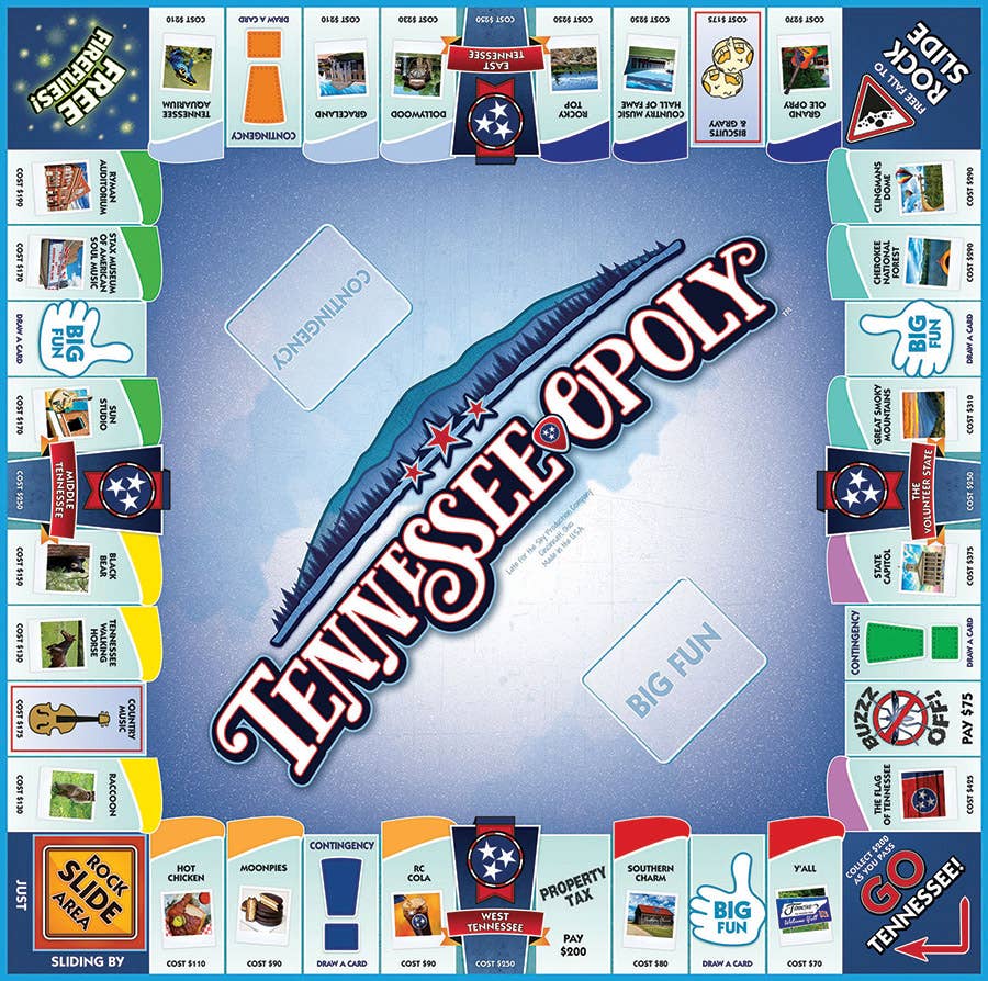 Outset Games and Cobble Hill Puzzles - Tennessee-Opoly (state) Board Game