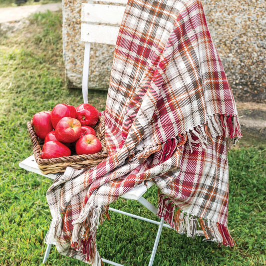 C&F Home - Fall/Harvest Samuel Red Plaid Throw Blanket