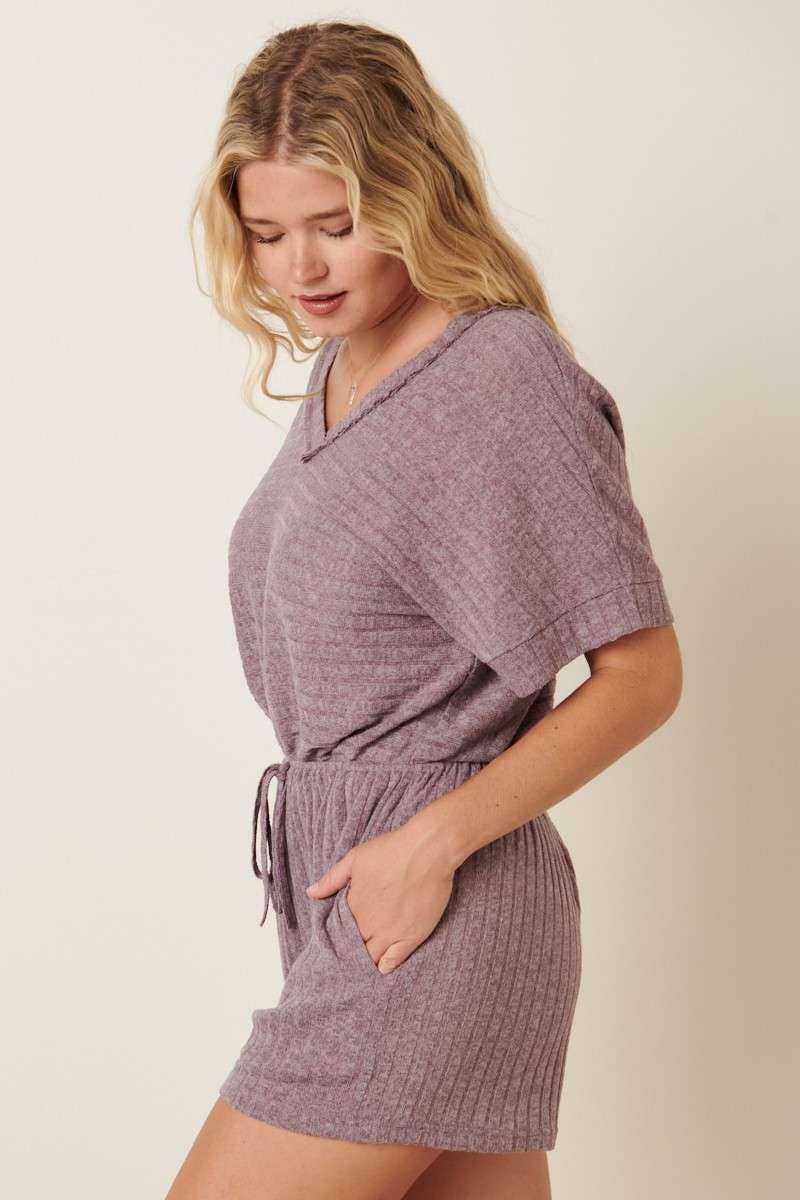 mittoshop - RIB V-NECK DOLMAN SLEEVE ROMPER