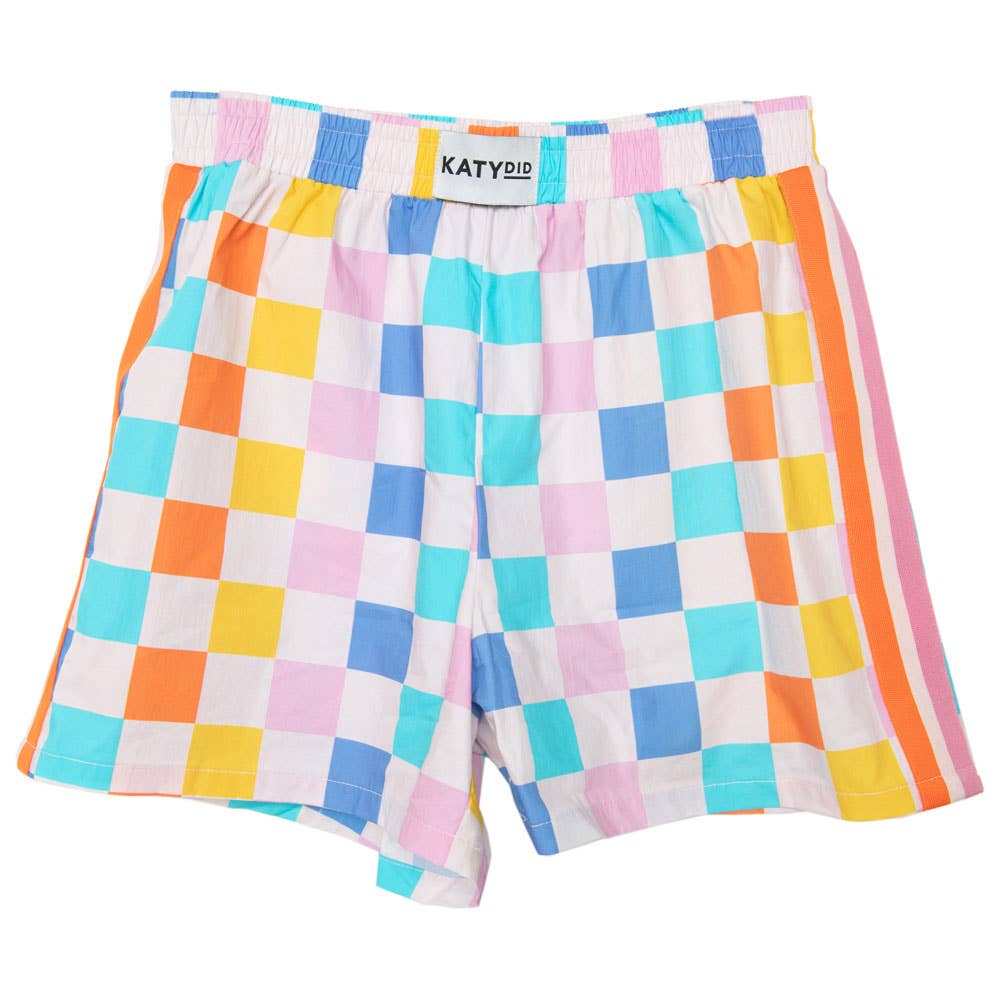 Katydid - Multicolored Checker Boxers with Patterns