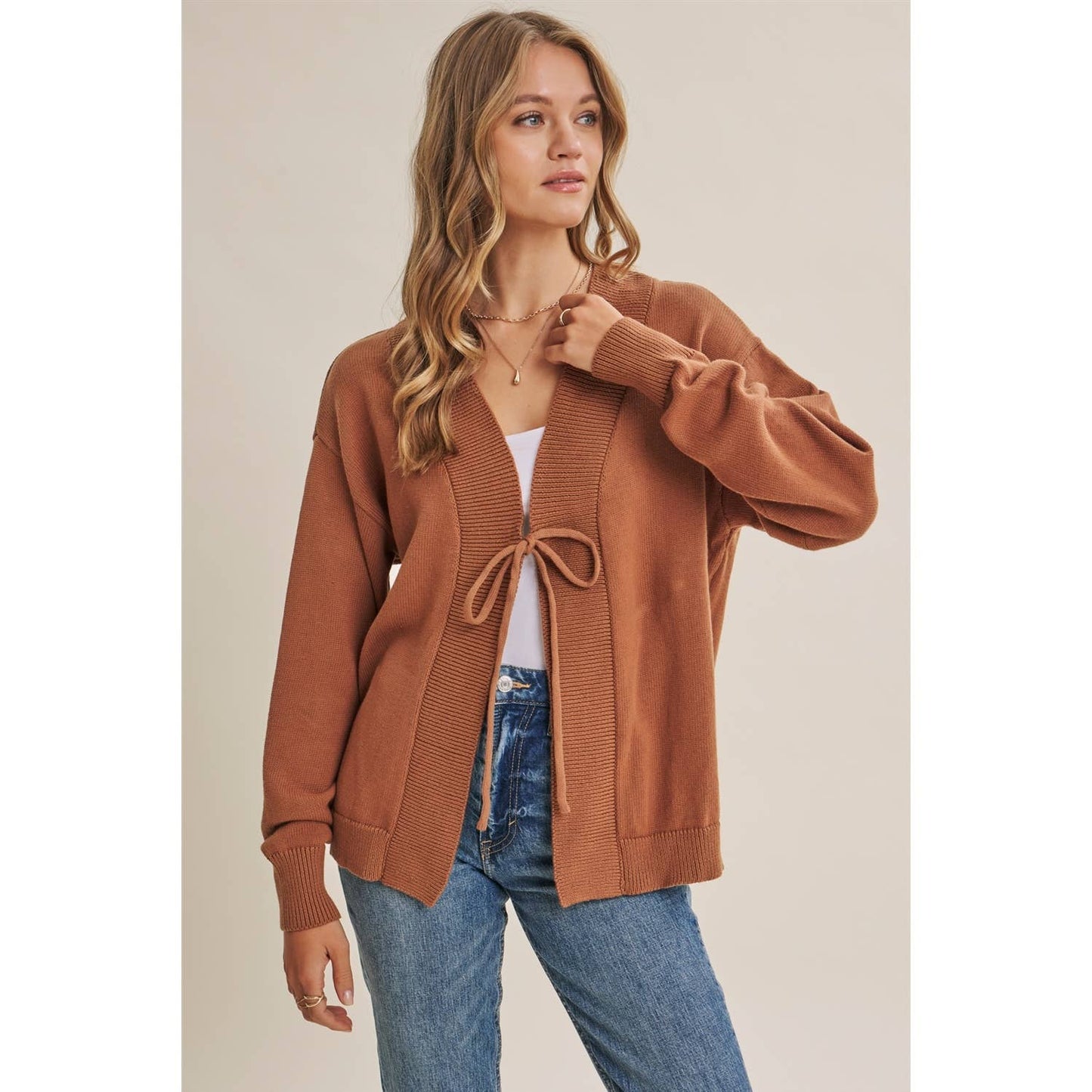 in february - SLOW GETAWAY SOFT COTTON VERSATILE SLOUCHY SWEATER CARDIGAN