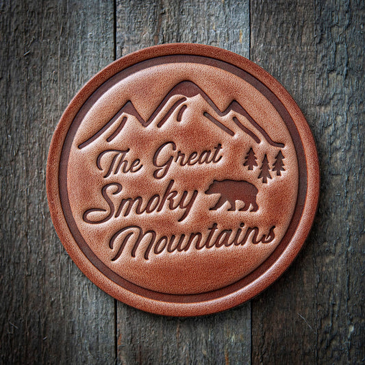 Sugarhouse Leather - Great Smoky Mountains Leather Coaster