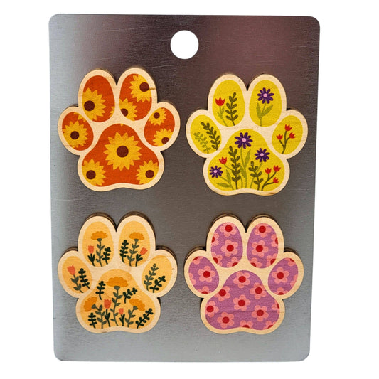 Driftless Studios - Summer Flowers Dog Paw Print Magnet Set - Home Decor