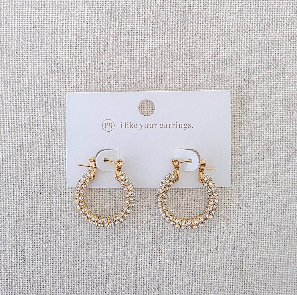 Pretty Simple - Lizzie Pave Hoops - WATERPROOF