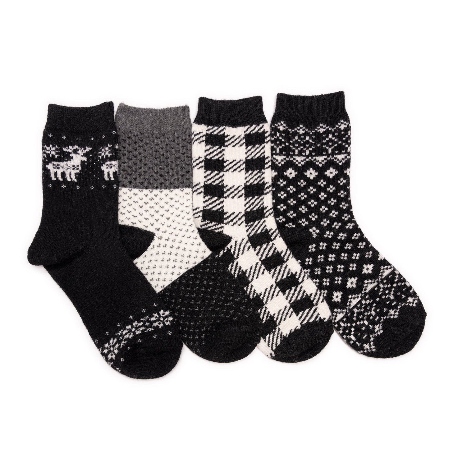 Muk Luks - MUK LUKS Women's 4 Pair Pack Patterned Crew Boot Socks
