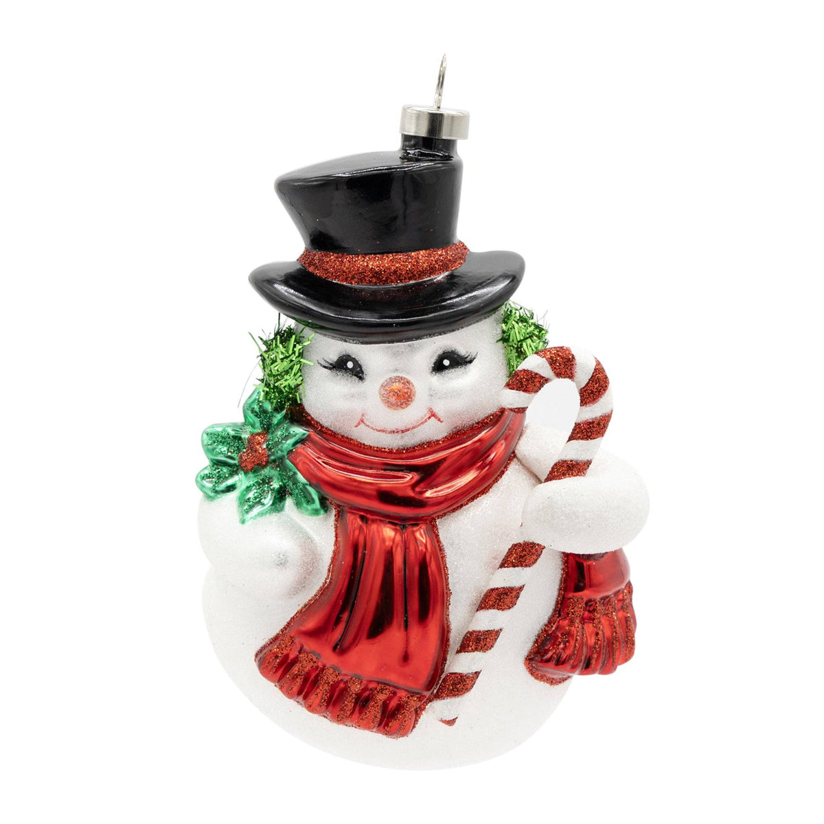 kat + annie - Holiday Glass Ornament – Vintage Snowman Ornament