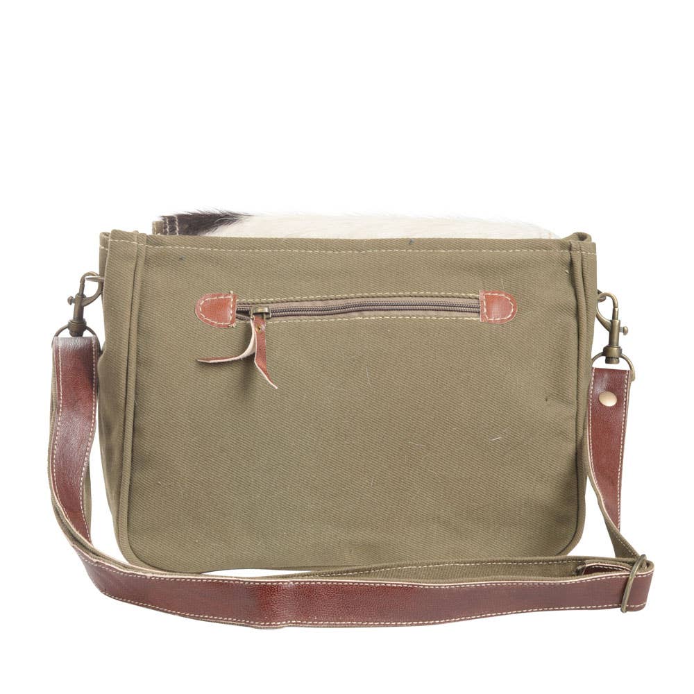 Clea Ray Canvas Bags & Clothing - Flower Pattern Recycled Rug With Cowhide Crossbody